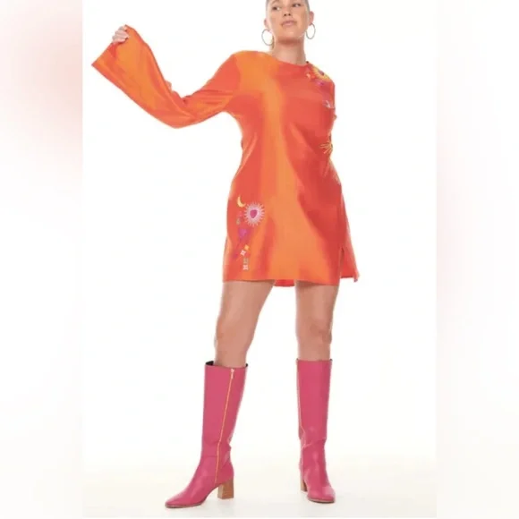 NEW Never Fully Dressed Orange Genesis Mini Dress 12 - Picture 12 of 12